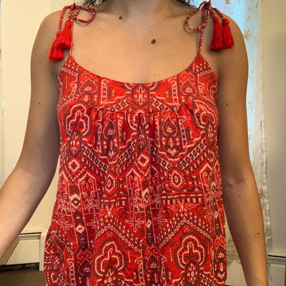 Red tank top lucky brand
